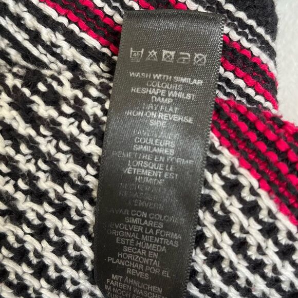 Asos Sweater Knit Tunic Dress Black White Pink Aztec Print Tie Sides Womens 8 - Picture 10 of 14